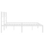 Estructura de cama de metal con cabecero blanca 120x200 cm de vidaXL, Camas y somieres - Ref: Foro24-372324, Precio: 81,64 €,...