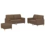 Juego de sofás con cojines 3 piezas tela marrón de vidaXL, Sofás - Ref: Foro24-3201301, Precio: 472,23 €, Descuento: %