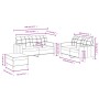 Juego de sofás con cojines 3 piezas tela marrón de vidaXL, Sofás - Ref: Foro24-3201301, Precio: 481,47 €, Descuento: %