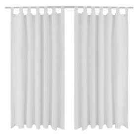Cortinas de micro-raso con bucles 2 unidades blanco 140x245 cm de vidaXL, Cortinas y visillos - Ref: Foro24-130361, Precio: 3...