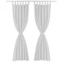 Micro-satin curtains with loops 2 units white 140x245 cm by vidaXL, Curtains and curtains - Ref: Foro24-130361, Price: 32,61 ...