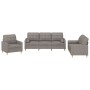Juego de sofás con cojines 3 piezas tela gris taupe de vidaXL, Sofás - Ref: Foro24-3201265, Precio: 649,61 €, Descuento: %
