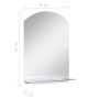 Espejo de pared con estante de vidrio templado 20x40 cm de vidaXL, Espejos - Ref: Foro24-249429, Precio: 17,01 €, Descuento: %