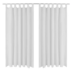 2 cortinas blancas micro-satinadas con trabillas, 140 x 175 cm de vidaXL, Cortinas y visillos - Ref: Foro24-130359, Precio: 2...