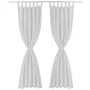 2 cortinas blancas micro-satinadas con trabillas, 140 x 175 cm de vidaXL, Cortinas y visillos - Ref: Foro24-130359, Precio: 2...