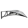 Marquesina puerta policarbonato negro y transparente 350x75 cm de vidaXL, Toldos - Ref: Foro24-153591, Precio: 96,99 €, Descu...
