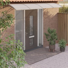 Marquesina puerta policarbonato gris y transparente 400x75 cm de vidaXL, Toldos - Ref: Foro24-153598, Precio: 103,00 €, Descu...