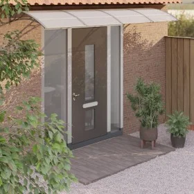 Marquesina puerta policarbonato gris y transparente 400x75 cm by vidaXL, Awnings - Ref: Foro24-153598, Price: 101,49 €, Disco...