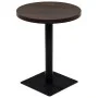 Mesa de bar bistró MDF y acero redonda fresno oscuro 60x75 cm de vidaXL, Mesas de cocina y de comedor - Ref: Foro24-245609, P...