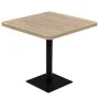 Mesa bar bistró MDF y acero cuadrada color roble 80x80x75 cm de vidaXL, Mesas de cocina y de comedor - Ref: Foro24-245614, Pr...