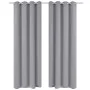 2 cortinas grises oscuras con anillas metálicas, blackout 135 x 245 cm de vidaXL, Cortinas y visillos - Ref: Foro24-130375, P...
