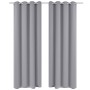 2 cortinas grises oscuras con anillas metálicas, blackout 135 x 245 cm de vidaXL, Cortinas y visillos - Ref: Foro24-130375, P...