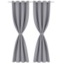 2 cortinas grises oscuras con anillas metálicas, blackout 135 x 245 cm de vidaXL, Cortinas y visillos - Ref: Foro24-130375, P...