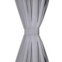 2 cortinas grises oscuras con anillas metálicas, blackout 135 x 245 cm de vidaXL, Cortinas y visillos - Ref: Foro24-130375, P...