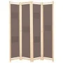 Biombo divisor de 4 paneles de tela marrón 160x170x4 cm de vidaXL, Divisores de ambientes - Ref: Foro24-248180, Precio: 63,89...
