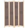 Biombo divisor de 4 paneles de tela marrón 160x170x4 cm de vidaXL, Divisores de ambientes - Ref: Foro24-248180, Precio: 66,56...