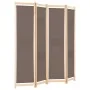 Biombo divisor de 4 paneles de tela marrón 160x170x4 cm de vidaXL, Divisores de ambientes - Ref: Foro24-248180, Precio: 63,89...