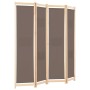 Biombo divisor de 4 paneles de tela marrón 160x170x4 cm de vidaXL, Divisores de ambientes - Ref: Foro24-248180, Precio: 66,56...