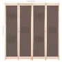 Biombo divisor de 4 paneles de tela marrón 160x170x4 cm de vidaXL, Divisores de ambientes - Ref: Foro24-248180, Precio: 63,89...