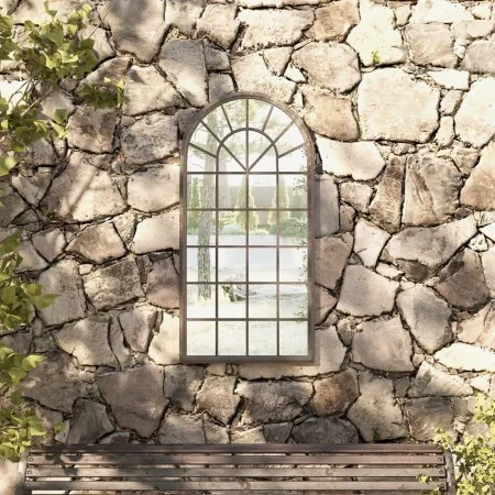 Espejo de jardín hierro color arena para uso exterior 90x45 cm de vidaXL, Espejos - Ref: Foro24-318347, Precio: 149,94 €, Des...