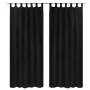 2 cortinas negras micro-satinadas con trabillas, 140 x 225 cm de vidaXL, Cortinas y visillos - Ref: Foro24-130354, Precio: 26...
