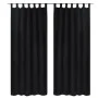 2 cortinas negras micro-satinadas con trabillas, 140 x 175 cm de vidaXL, Cortinas y visillos - Ref: Foro24-130353, Precio: 26...