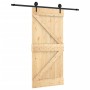 Puerta corredera con herrajes madera maciza de pino 95x210 cm de vidaXL, Puertas - Ref: Foro24-3203229, Precio: 200,44 €, Des...
