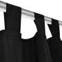 2 cortinas negras micro-satinadas con trabillas, 140 x 175 cm de vidaXL, Cortinas y visillos - Ref: Foro24-130353, Precio: 26...
