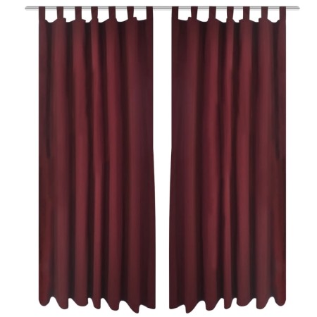 2 cortinas micro-satinadas con trabillas color burdeos, 140 x 225 cm de vidaXL, Cortinas y visillos - Ref: Foro24-130363, Pre...