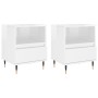 Mesitas noche 2 uds madera ingeniería blanco brillo 40x35x50 cm de vidaXL, Mesitas de noche - Ref: Foro24-830609, Precio: 78,...