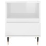 Mesitas noche 2 uds madera ingeniería blanco brillo 40x35x50 cm de vidaXL, Mesitas de noche - Ref: Foro24-830609, Precio: 78,...