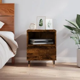 Engineered wood smoked oak bedside table 40x35x50 cm by vidaXL, Nightstands - Ref: Foro24-830614, Price: 40,52 €, Discount: %