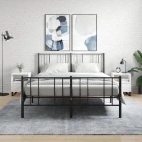 Mesitas de noche 2 uds madera de ingeniería blanco 40x35x50 cm de vidaXL, Mesitas de noche - Ref: Foro24-830637, Precio: 86,2...