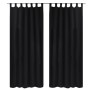 2 cortinas negras micro-satinadas con trabillas, 140 x 245 cm de vidaXL, Cortinas y visillos - Ref: Foro24-130355, Precio: 37...