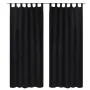 2 cortinas negras micro-satinadas con trabillas, 140 x 245 cm de vidaXL, Cortinas y visillos - Ref: Foro24-130355, Precio: 35...