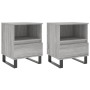 Mesita de noche 2 uds madera ingeniería gris Sonoma 40x35x50 cm de vidaXL, Mesitas de noche - Ref: Foro24-830649, Precio: 83,...