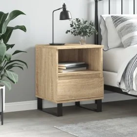 Mesita de noche madera de ingeniería roble Sonoma 40x35x50 cm de vidaXL, Mesitas de noche - Ref: Foro24-830642, Precio: 53,60...