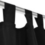2 cortinas negras micro-satinadas con trabillas, 140 x 245 cm de vidaXL, Cortinas y visillos - Ref: Foro24-130355, Precio: 37...
