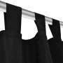 2 cortinas negras micro-satinadas con trabillas, 140 x 245 cm de vidaXL, Cortinas y visillos - Ref: Foro24-130355, Precio: 35...