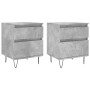 Mesitas noche 2 uds madera ingeniería gris hormigón 40x35x50 cm de vidaXL, Mesitas de noche - Ref: Foro24-830677, Precio: 70,...