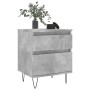 Mesitas noche 2 uds madera ingeniería gris hormigón 40x35x50 cm de vidaXL, Mesitas de noche - Ref: Foro24-830677, Precio: 70,...