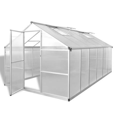 Invernadero de aluminio reforzado con estructura base 9,025 m² de vidaXL, Invernaderos - Ref: Foro24-41320, Precio: 1,00 €, D...