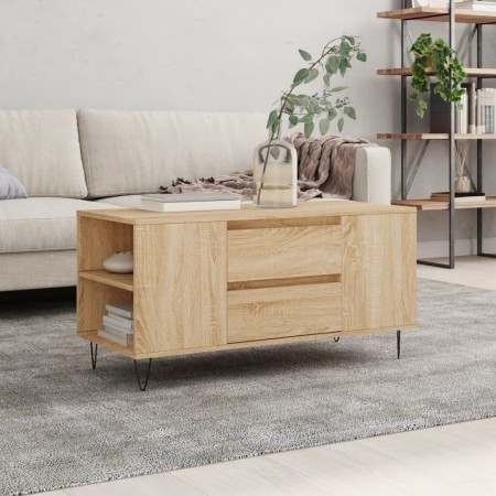 Mesa de centro madera de ingeniería roble Sonoma 102x44,5x50 cm de vidaXL, Mesas de centro - Ref: Foro24-830999, Precio: 76,4...