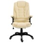 Silla de oficina de cuero sintético color crema de vidaXL, Sillas de oficina - Ref: Foro24-20234, Precio: 209,34 €, Descuento: %
