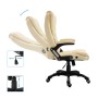 Silla de oficina de cuero sintético color crema de vidaXL, Sillas de oficina - Ref: Foro24-20234, Precio: 209,34 €, Descuento: %