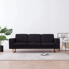 Black fabric 3-seater sofa by vidaXL, Sofas - Ref: Foro24-281390, Price: 443,69 €, Discount: %