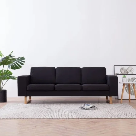 Black fabric 3-seater sofa by vidaXL, Sofas - Ref: Foro24-281390, Price: 443,69 €, Discount: %