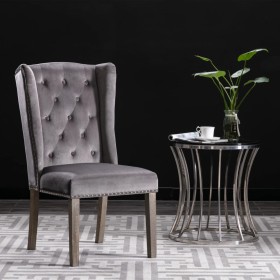 Silla de comedor de terciopelo gris de vidaXL, Sillas de comedor - Ref: Foro24-287951, Precio: 211,39 €, Descuento: %