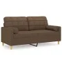 Sofá de 2 plazas con cojines tela marrón 140 cm de vidaXL, Sofás - Ref: Foro24-3200785, Precio: 203,01 €, Descuento: %