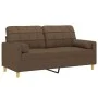 Sofá de 2 plazas con cojines tela marrón 140 cm de vidaXL, Sofás - Ref: Foro24-3200785, Precio: 203,01 €, Descuento: %